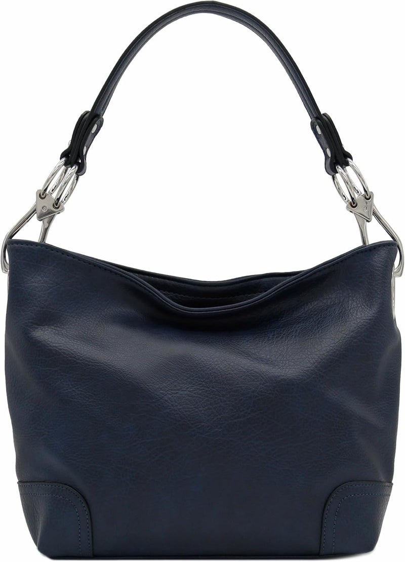Alyssa Hobo Shoulder Bag with Big Snap Hook Hardware - Image 2